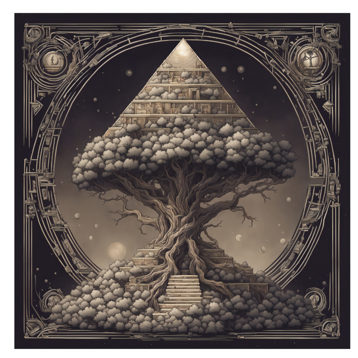 Pyramid World Tree Zip Hoodie