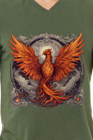 Bordered Phoenix Men's V-Neck T-Shirt