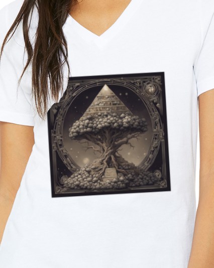 Pyramid World Tree Women's V-Neck T-Shirt