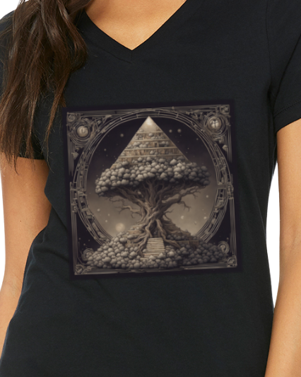 Pyramid World Tree Women's V-Neck T-Shirt