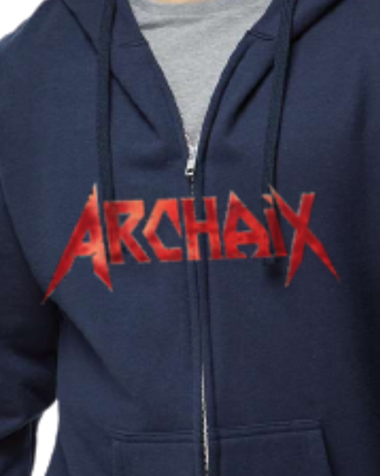 Archaix Red Jagged Zip Hoodie