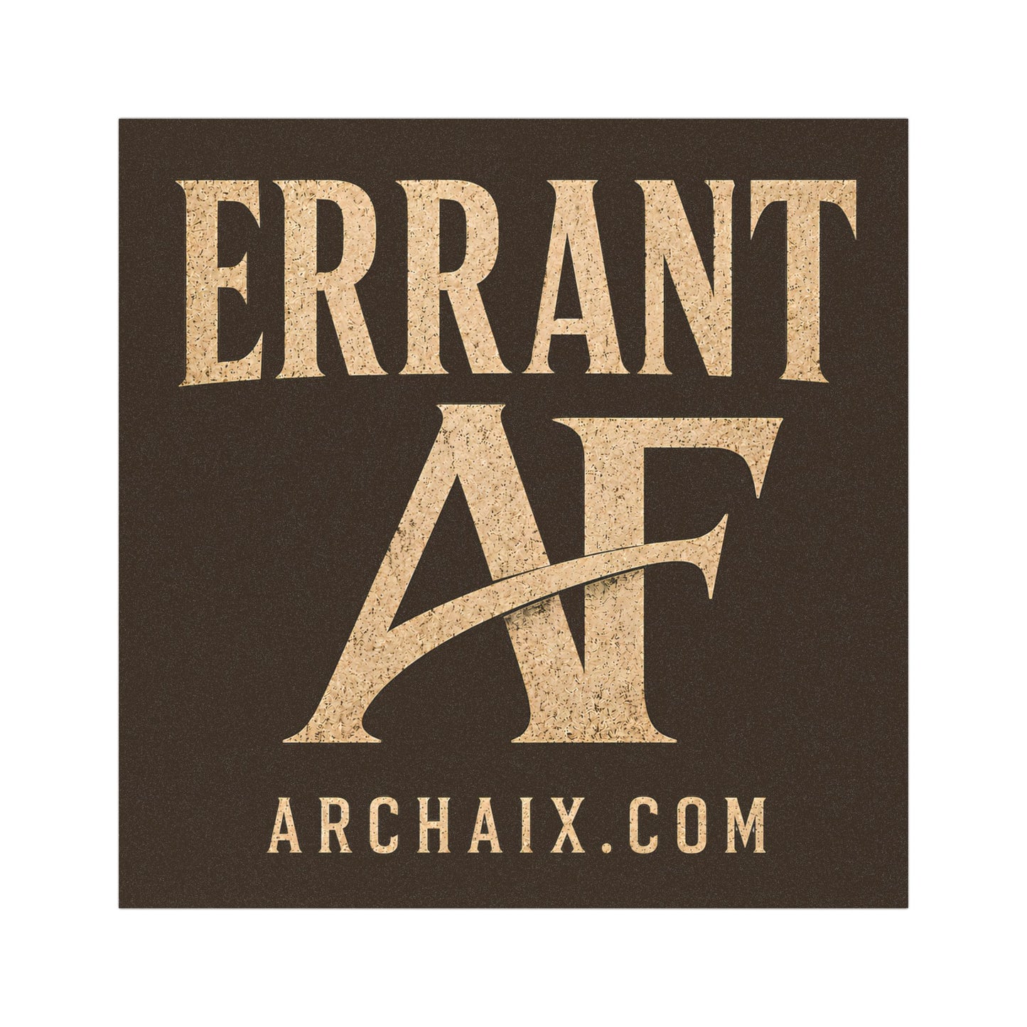 ERRANT AF distressed ivory on charcoal 5 × 5 car magnet product image