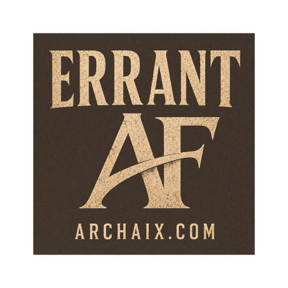 ERRANT AF distressed ivory on charcoal 5 × 5 car magnet product image