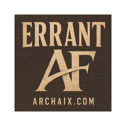 ERRANT AF distressed ivory on charcoal 5 × 5 car magnet product image