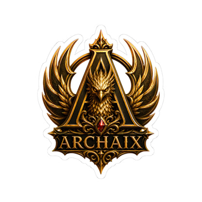 ARCHAIX Golden Phoenix Crest kiss-cut sticker