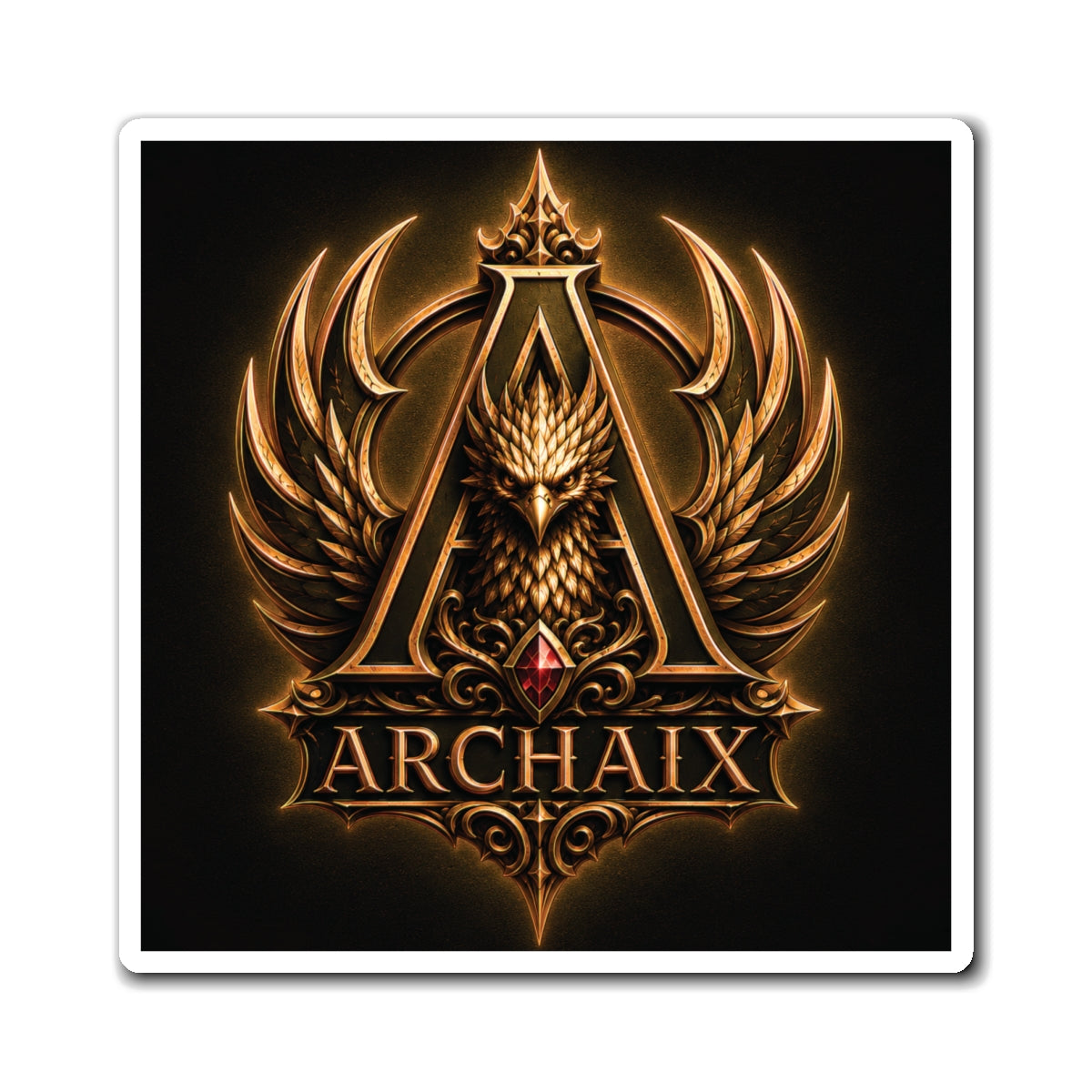 ARCHAIX Black and Gold Phoenix Emblem refrigerator magnet product image