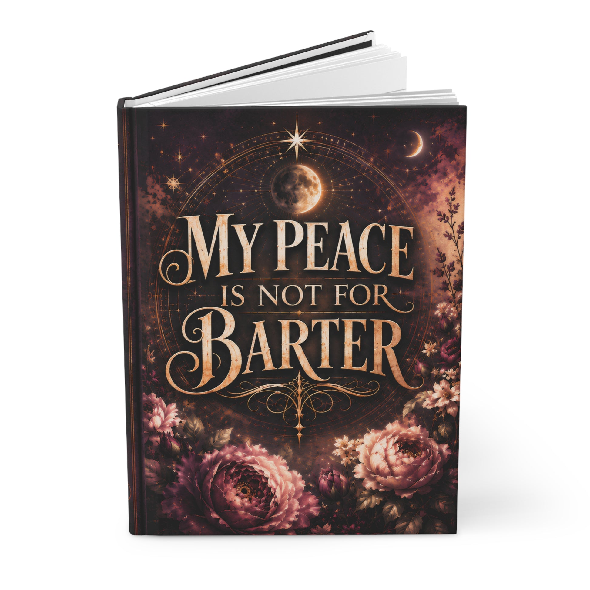 My Peace Is Not for Barter floral compass hardcover journal