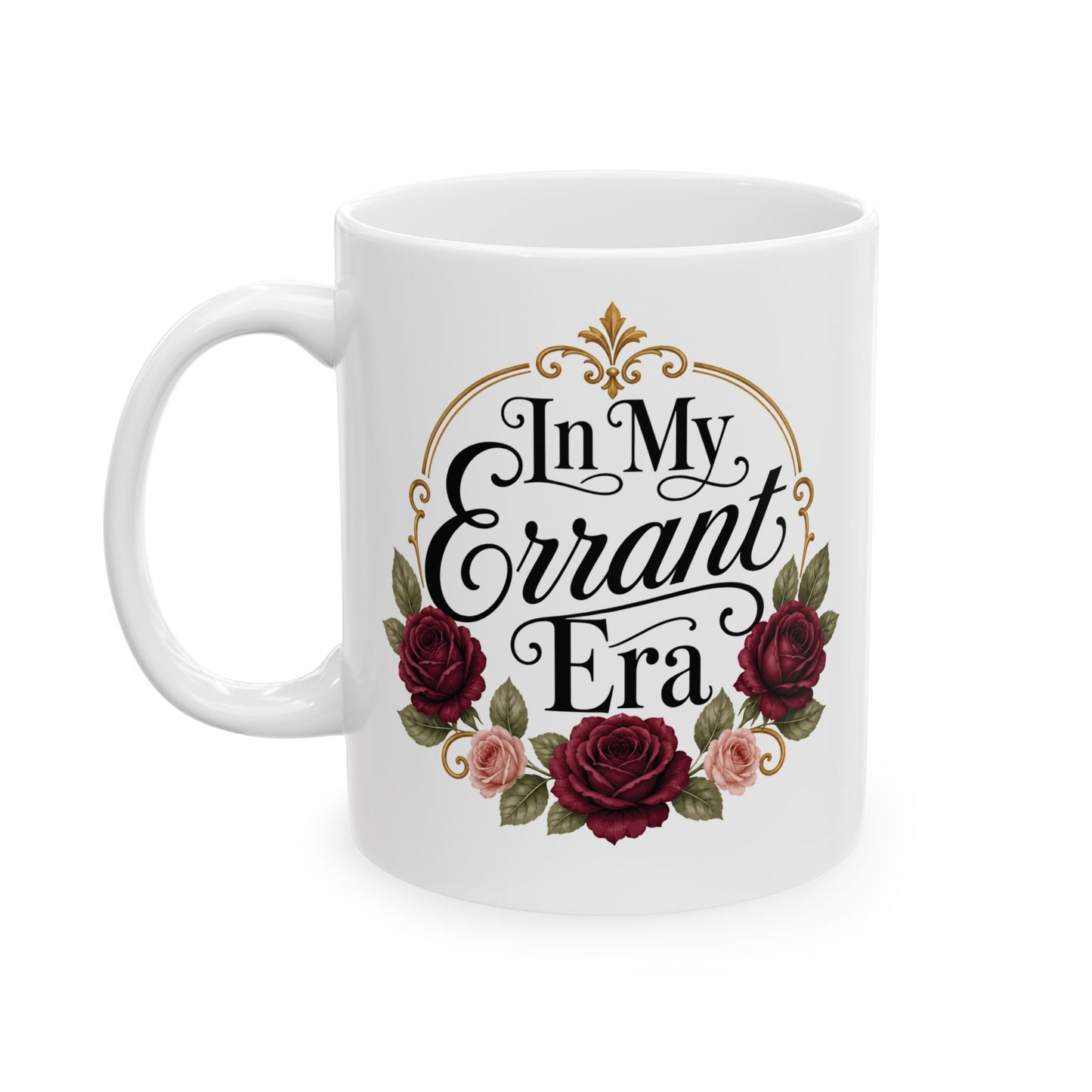In My Errant Era floral ceramic coffee mug — main product view