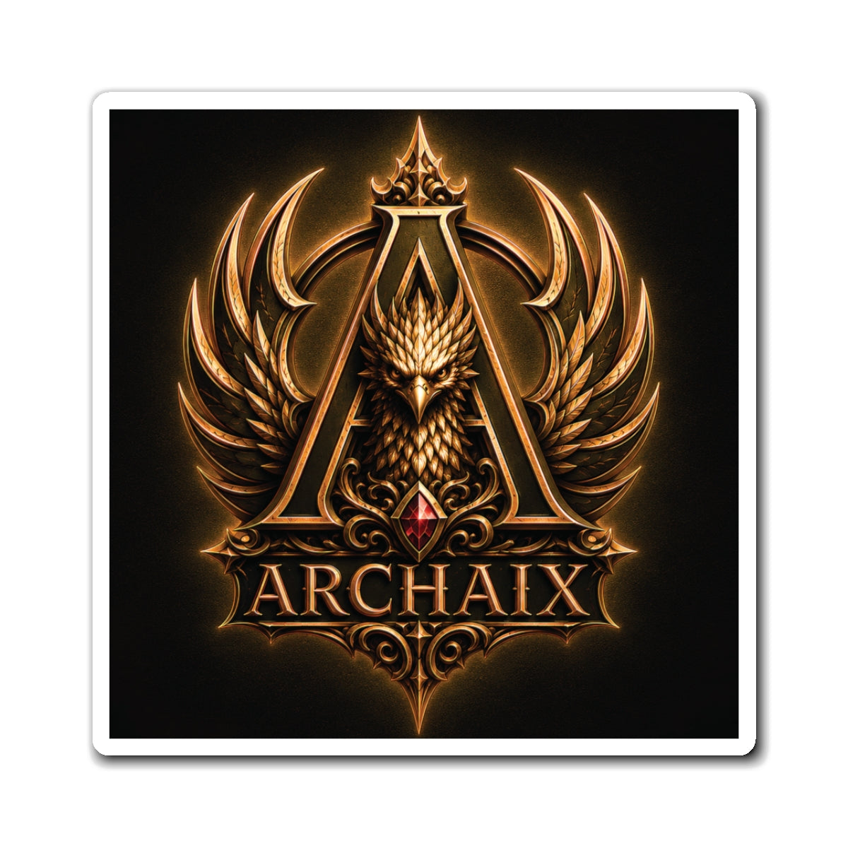 ARCHAIX Black and Gold Phoenix Emblem refrigerator magnet product image