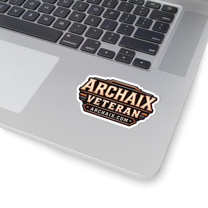 ARCHAIX Veteran glossy vinyl sticker with retro heritage badge design