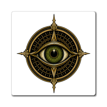 PSYFR Seeing Eye Cipher square magnet on white background