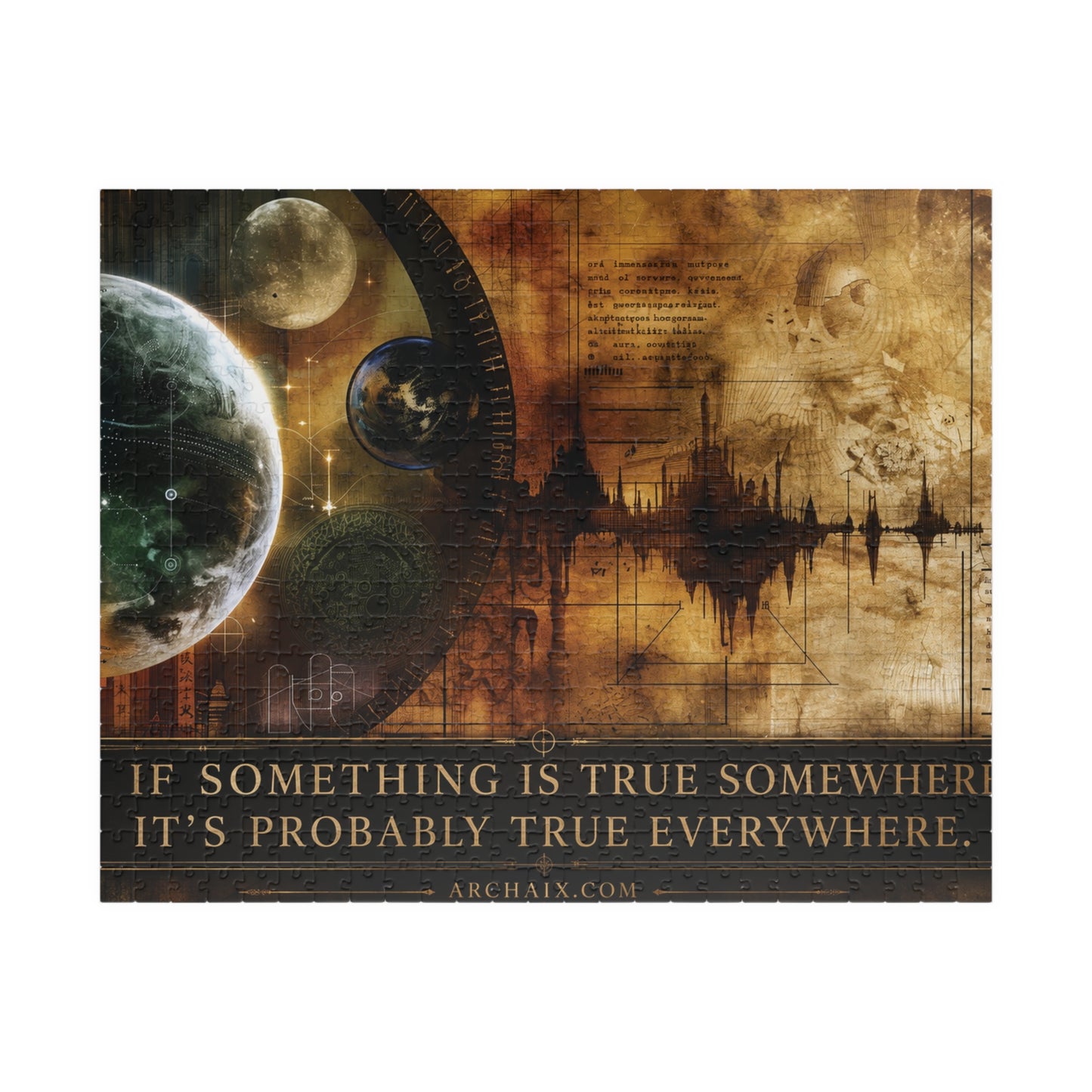 ARCHAIX Stellar Schematics 520-piece puzzle with printed artwork and quotation