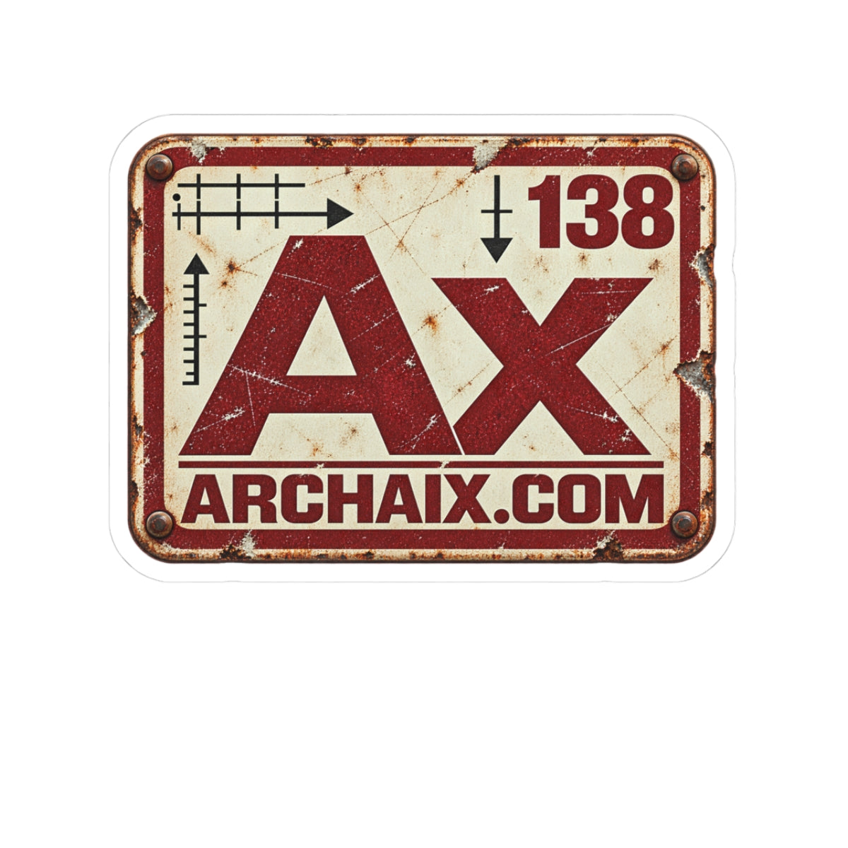 ARCHAIX Element distressed vintage badge kiss-cut vinyl sticker
