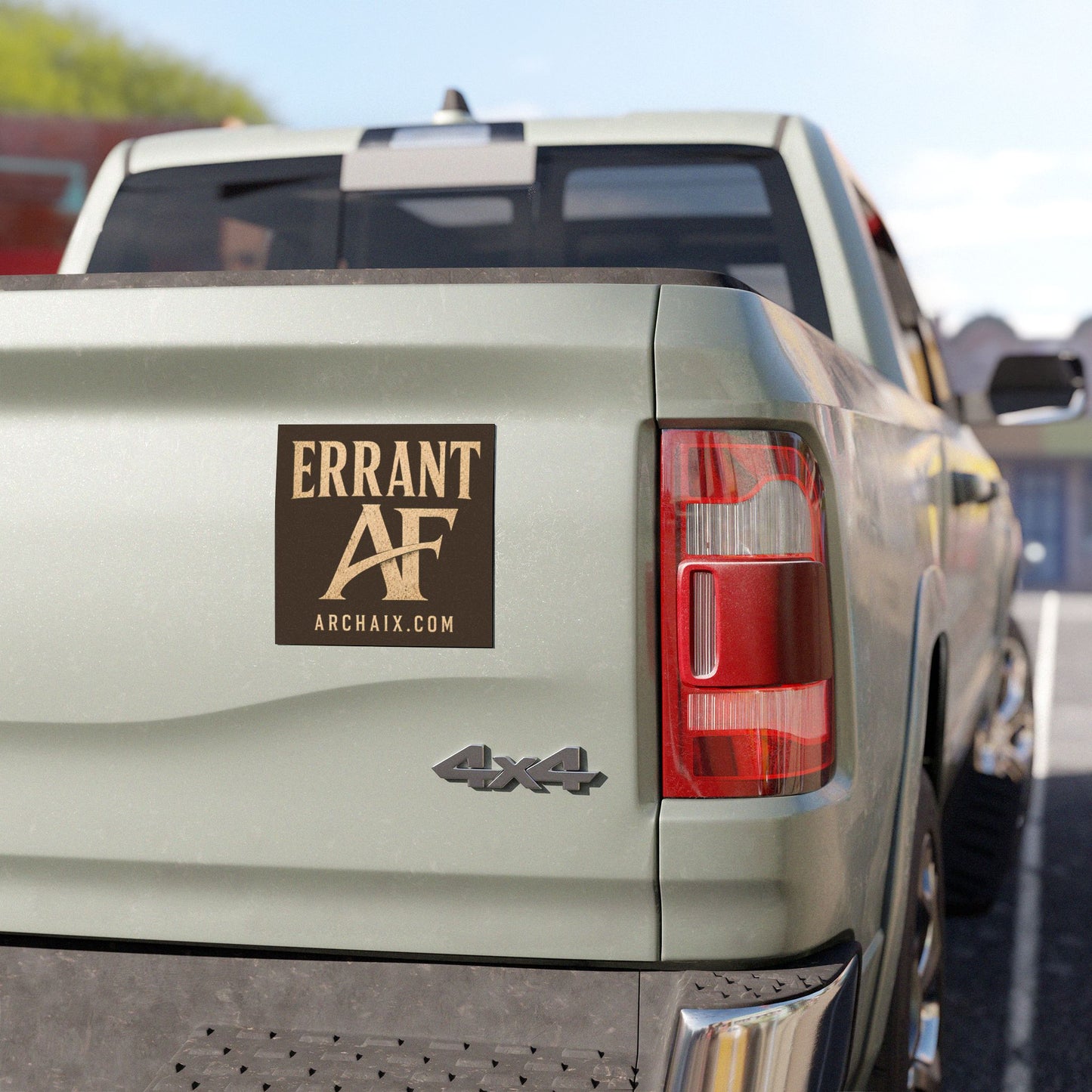 ERRANT AF distressed ivory on charcoal 5 × 5 car magnet product image