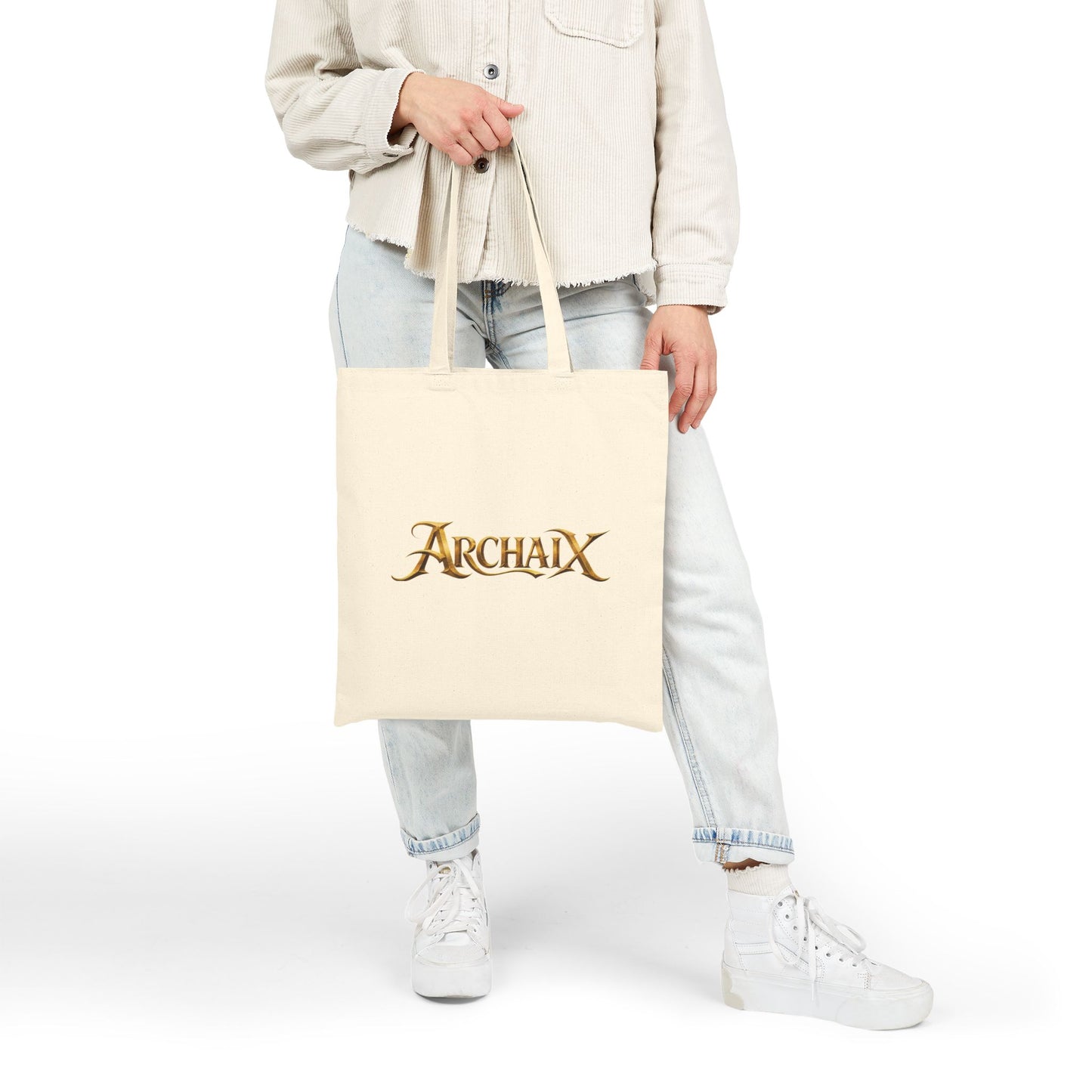 ARCHAIX antique gold wordmark cotton canvas tote product image