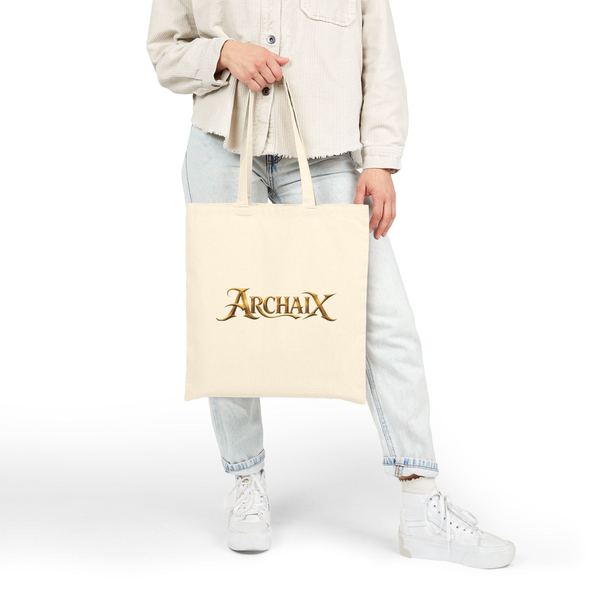 ARCHAIX antique gold wordmark cotton canvas tote product image