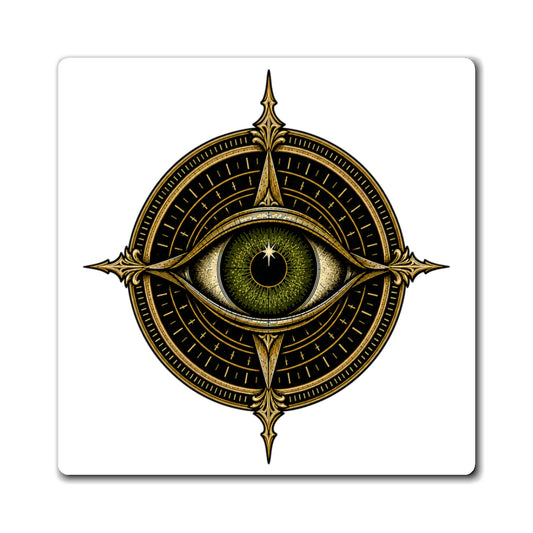 PSYFR Seeing Eye Cipher refrigerator magnet on white background