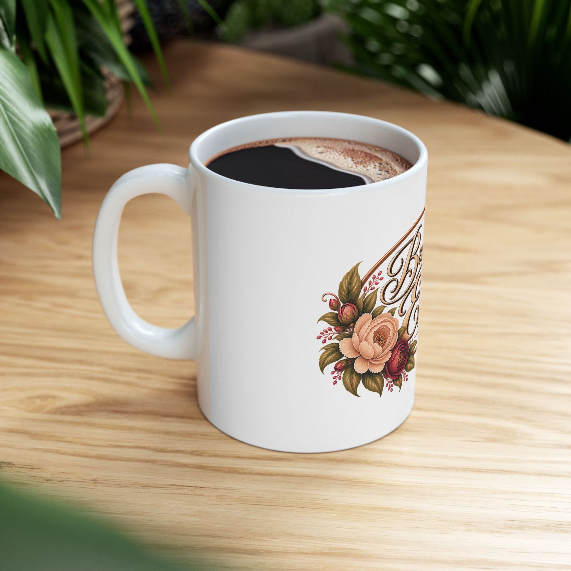 Beautifully Errant floral script mug product image