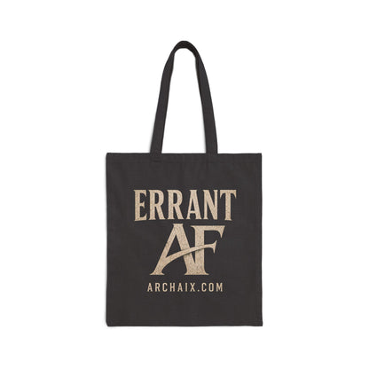 ERRANT AF Black Cotton Canvas Tote Bag
