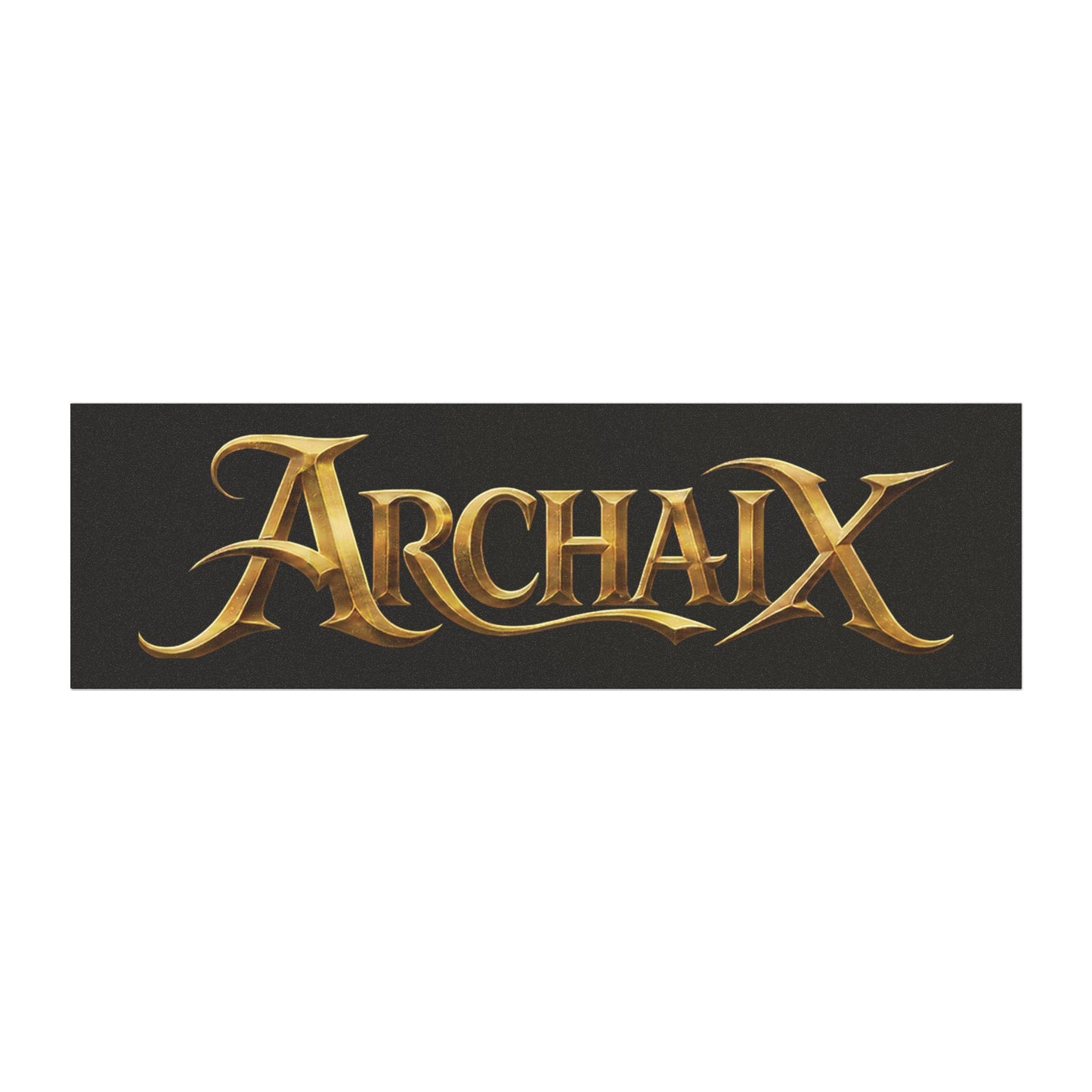 ARCHAIX burnished gold wordmark 10 × 3 car magnet on charcoal