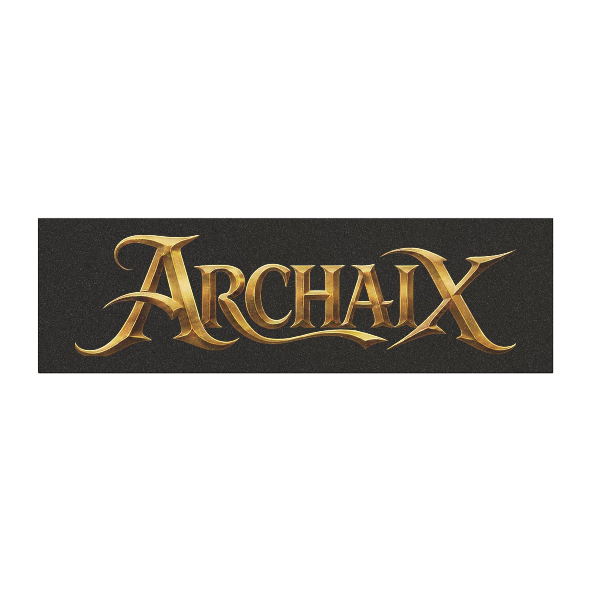 ARCHAIX burnished gold wordmark 10 × 3 car magnet on charcoal