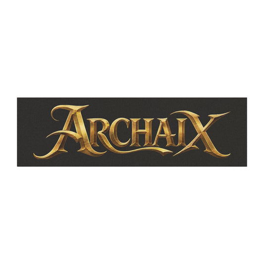 ARCHAIX burnished gold wordmark 10 × 3 car magnet on charcoal