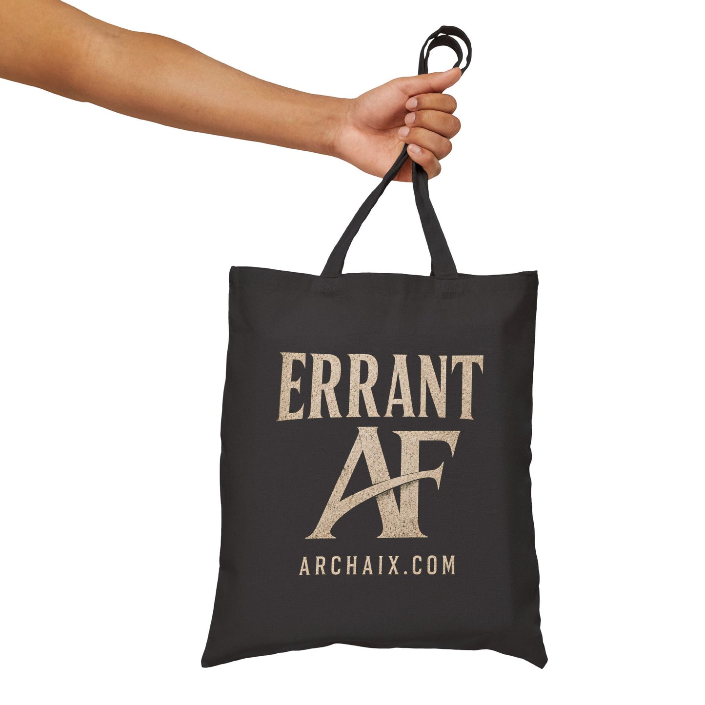 ERRANT AF black cotton canvas tote main product image