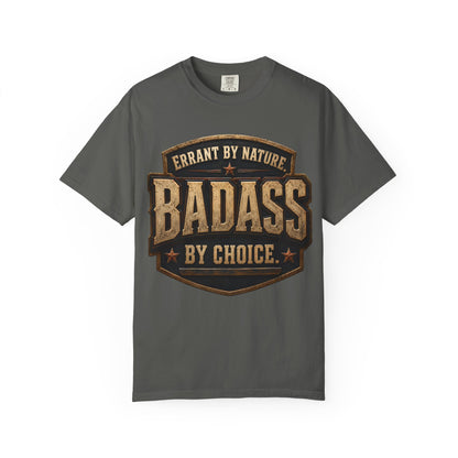 Errant by Nature, Badass by Choice vintage shield T-shirt product image
