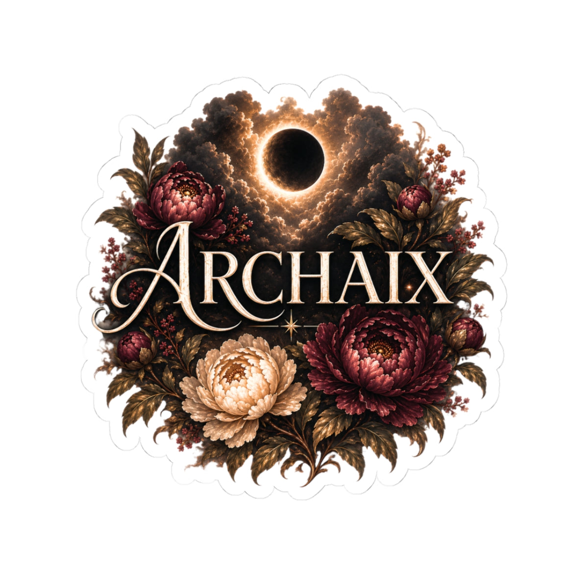 ARCHAIX Floral Eclipse kiss-cut sticker main product mockup