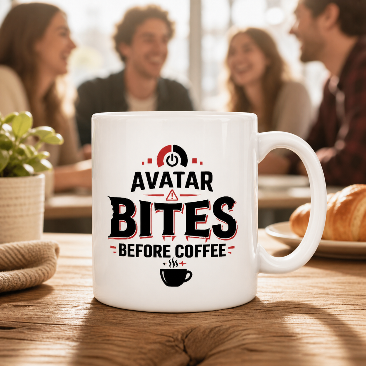 Avatar Bites Before Coffee mug design detail