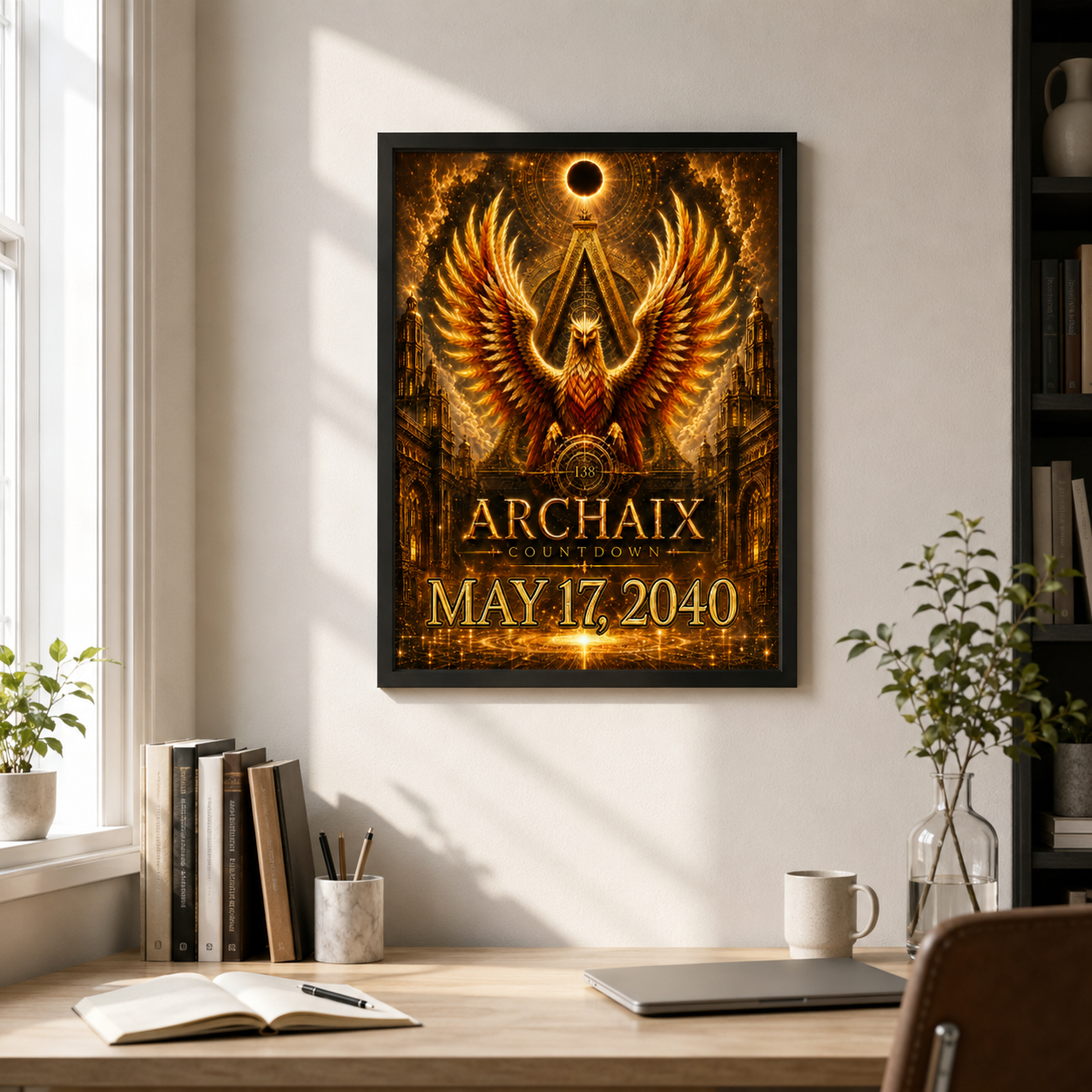 Celestial 138 Countdown Phoenix poster product image in bronze, gold, and black
