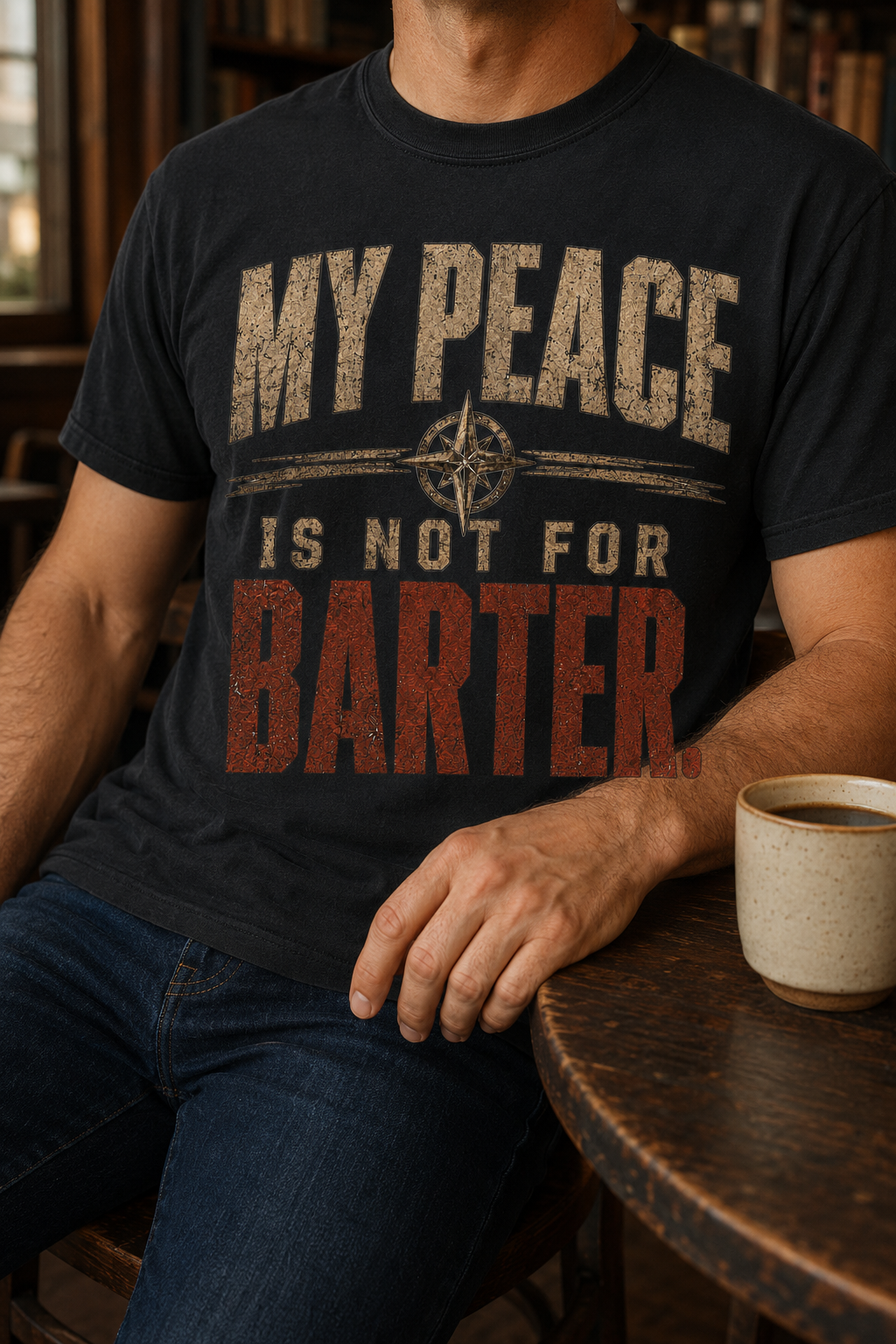 My Peace Is Not for Barter distressed compass T-shirt product image