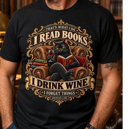 I Read Books, I Drink Wine, I Forget Things T-Shirt