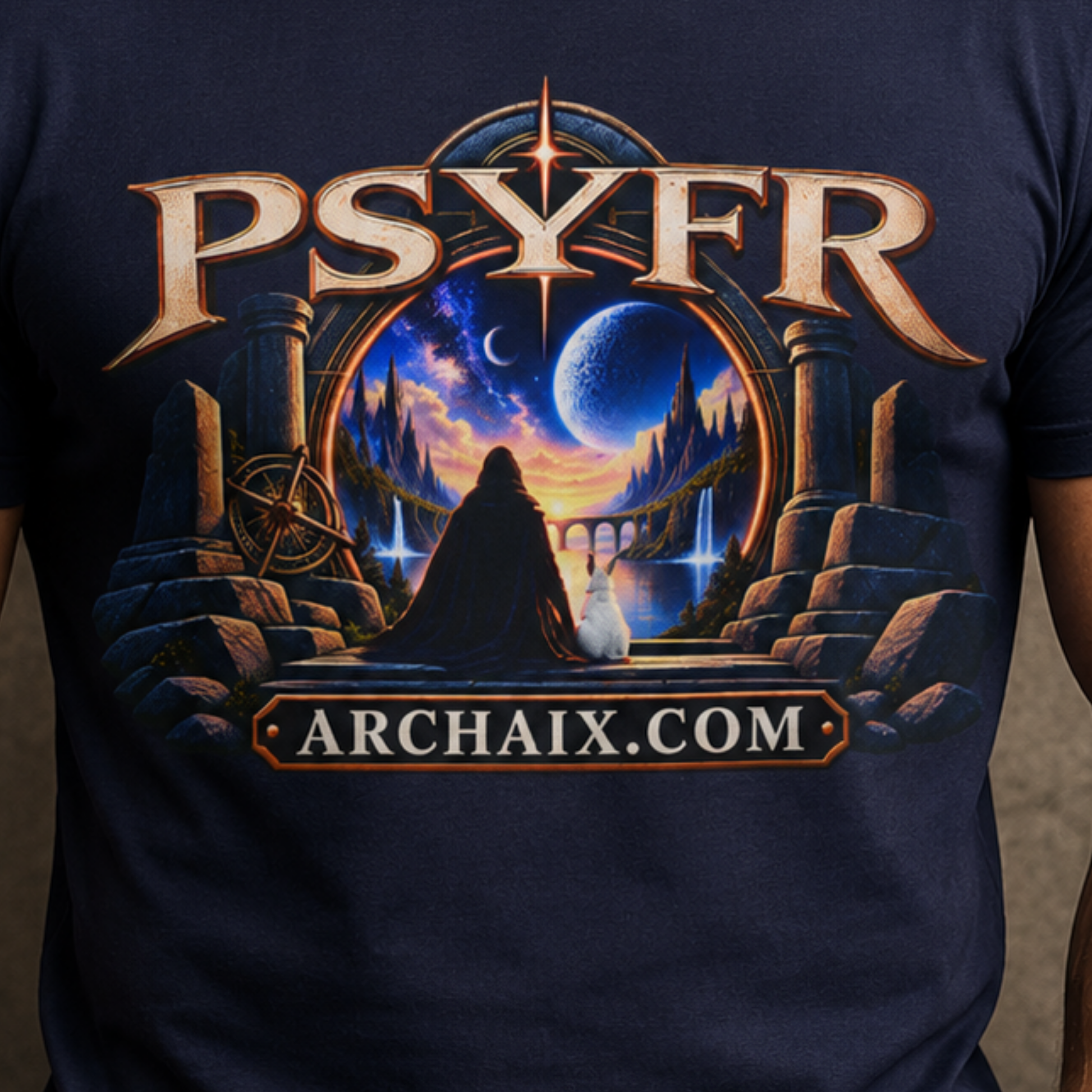 PSYFR Beyond the Threshold T-shirt main product mockup