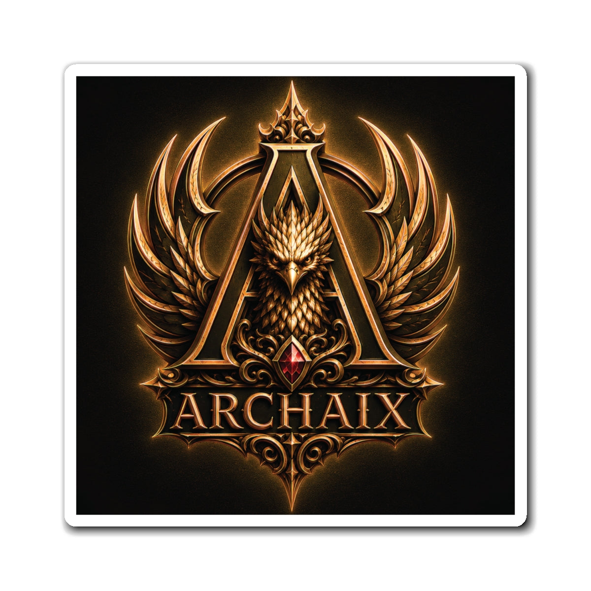 ARCHAIX Black and Gold Phoenix Emblem refrigerator magnet product image