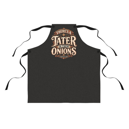ARCHAIX Majestic Crest black apron with ornate gold crest and red jewel accent
