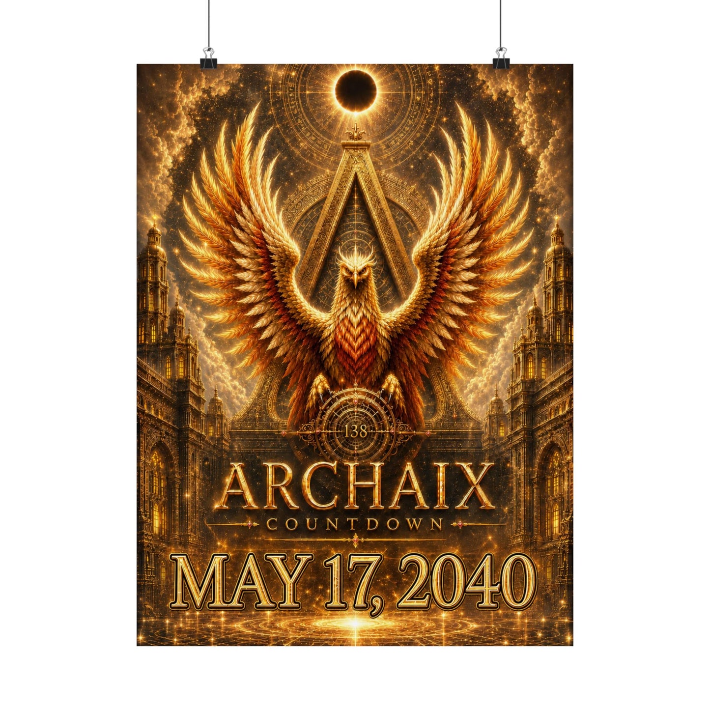 Celestial 138 Countdown Phoenix poster product image in bronze, gold, and black