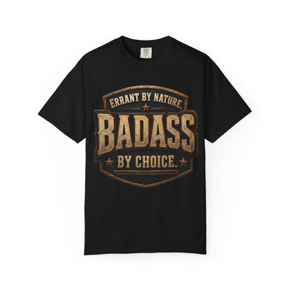 Errant by Nature, Badass by Choice vintage shield T-shirt product image