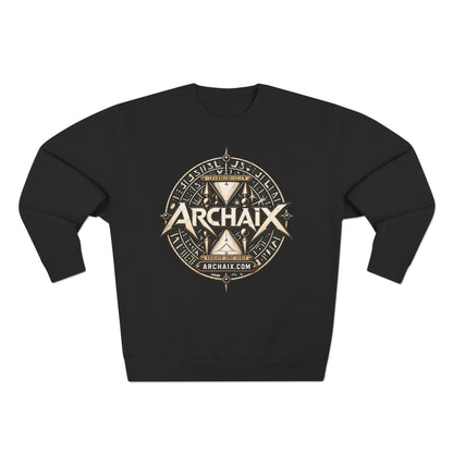ARCHAIX Crest Lane Seven crewneck sweatshirt in Black and Charcoal Heather