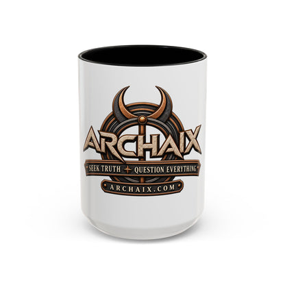 See Truth Question Everything black-accent ceramic mug alternate product view