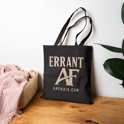 ERRANT AF Black Cotton Canvas Tote Bag
