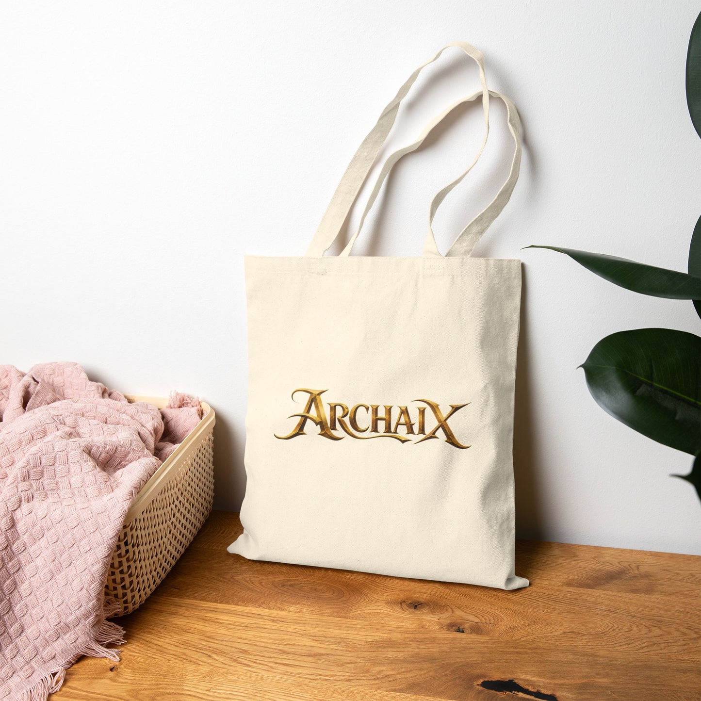 ARCHAIX antique gold wordmark cotton canvas tote product image