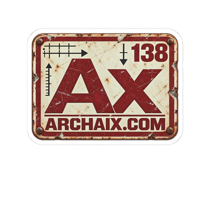 ARCHAIX Element sticker product view in ivory and deep red