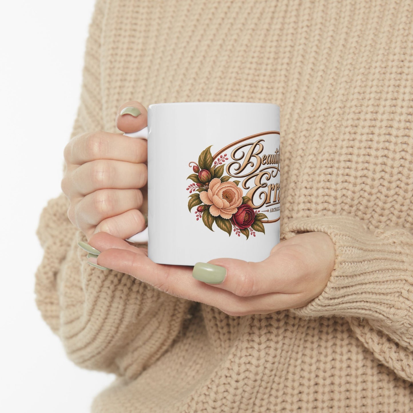 Beautifully Errant white ceramic mug view