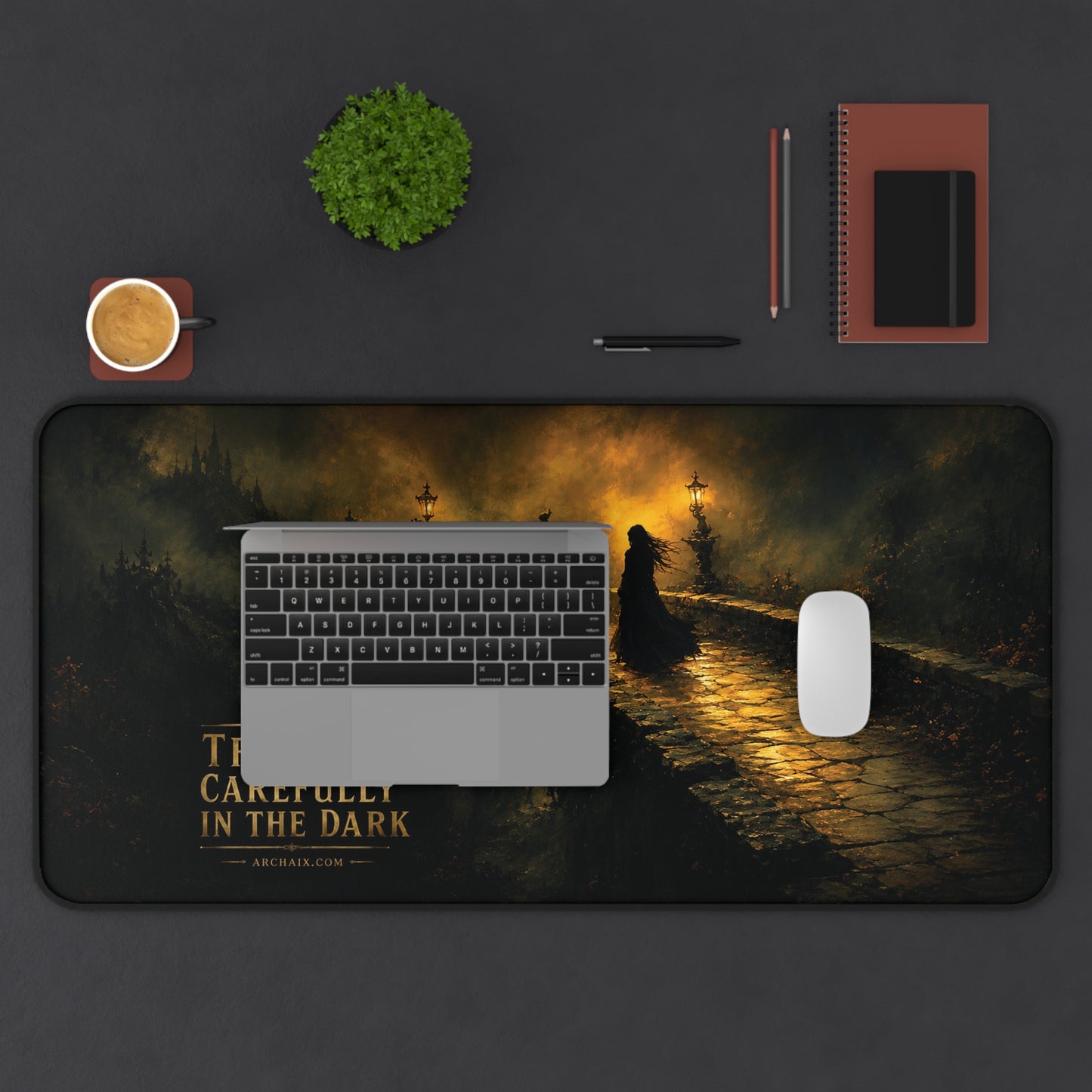 ARCHAIX Tread Carefully in the Dark 32 × 16 desk mat