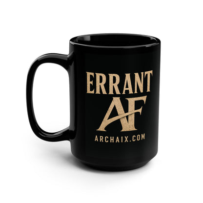 ERRANT AF 15 oz black ceramic mug design detail
