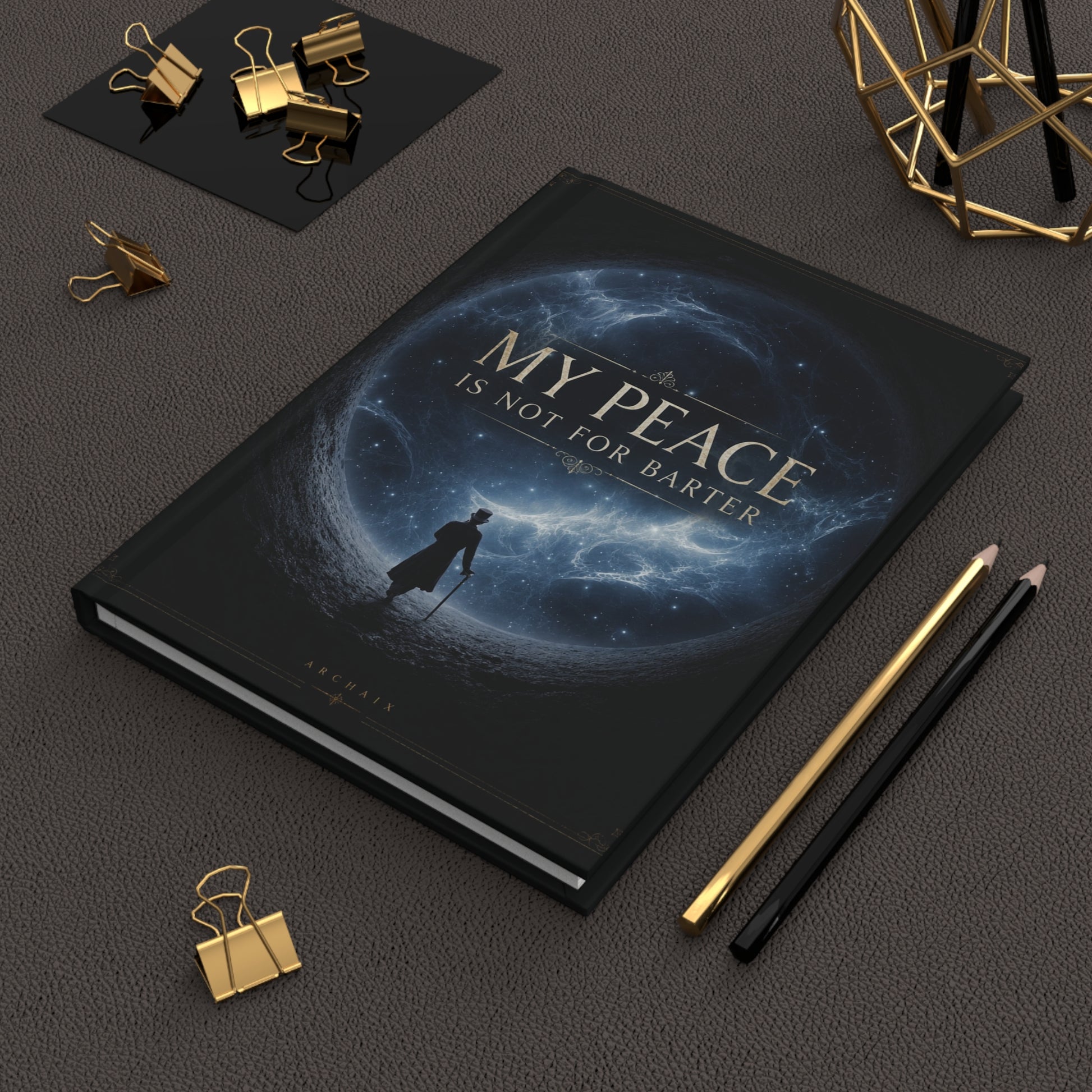 ARCHAIX My Peace Is Not for Barter matte hardcover journal product mockup