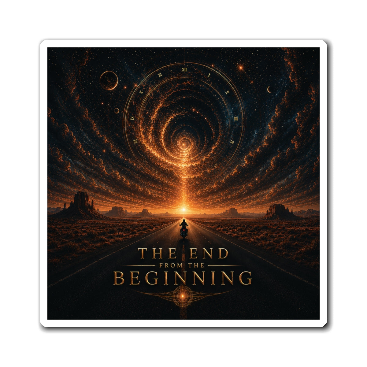 ARCHAIX The End From the Beginning square refrigerator magnet