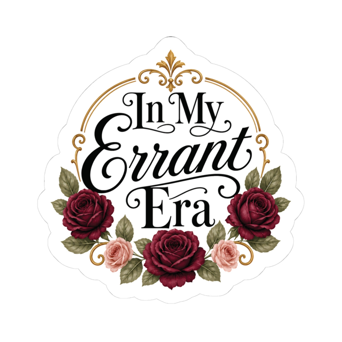 In My Errant Era floral kiss-cut sticker — main product image