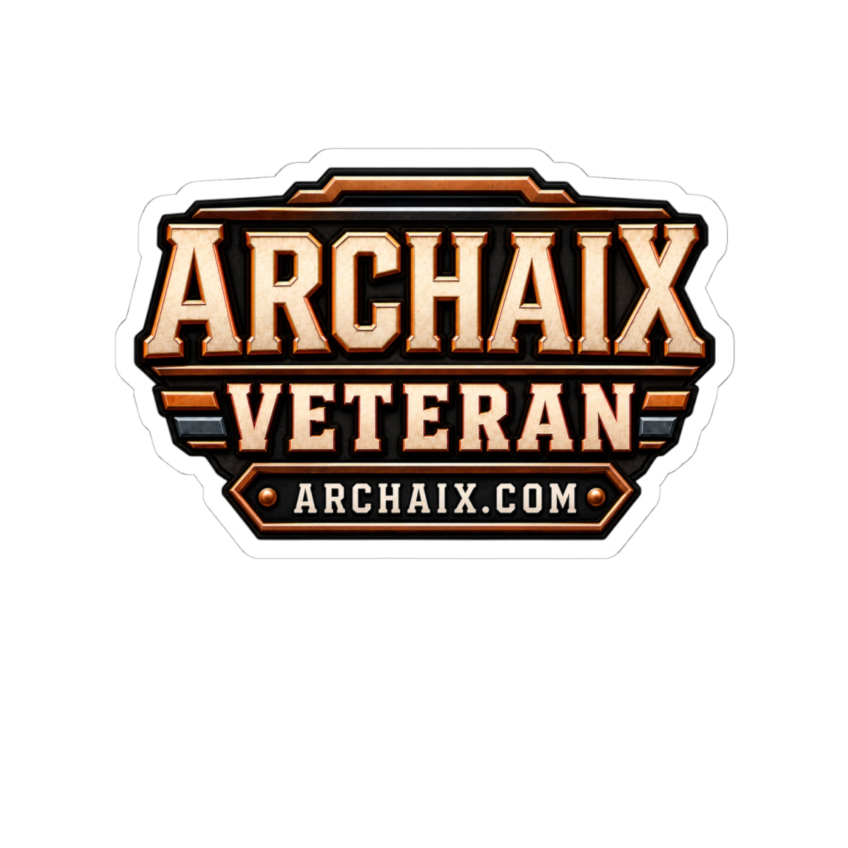 ARCHAIX Veteran retro badge kiss-cut vinyl sticker product view